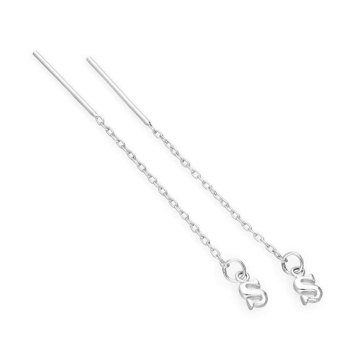 Sterlingsilber-Alphabet-Durchsteck-Ohrringe A – Z