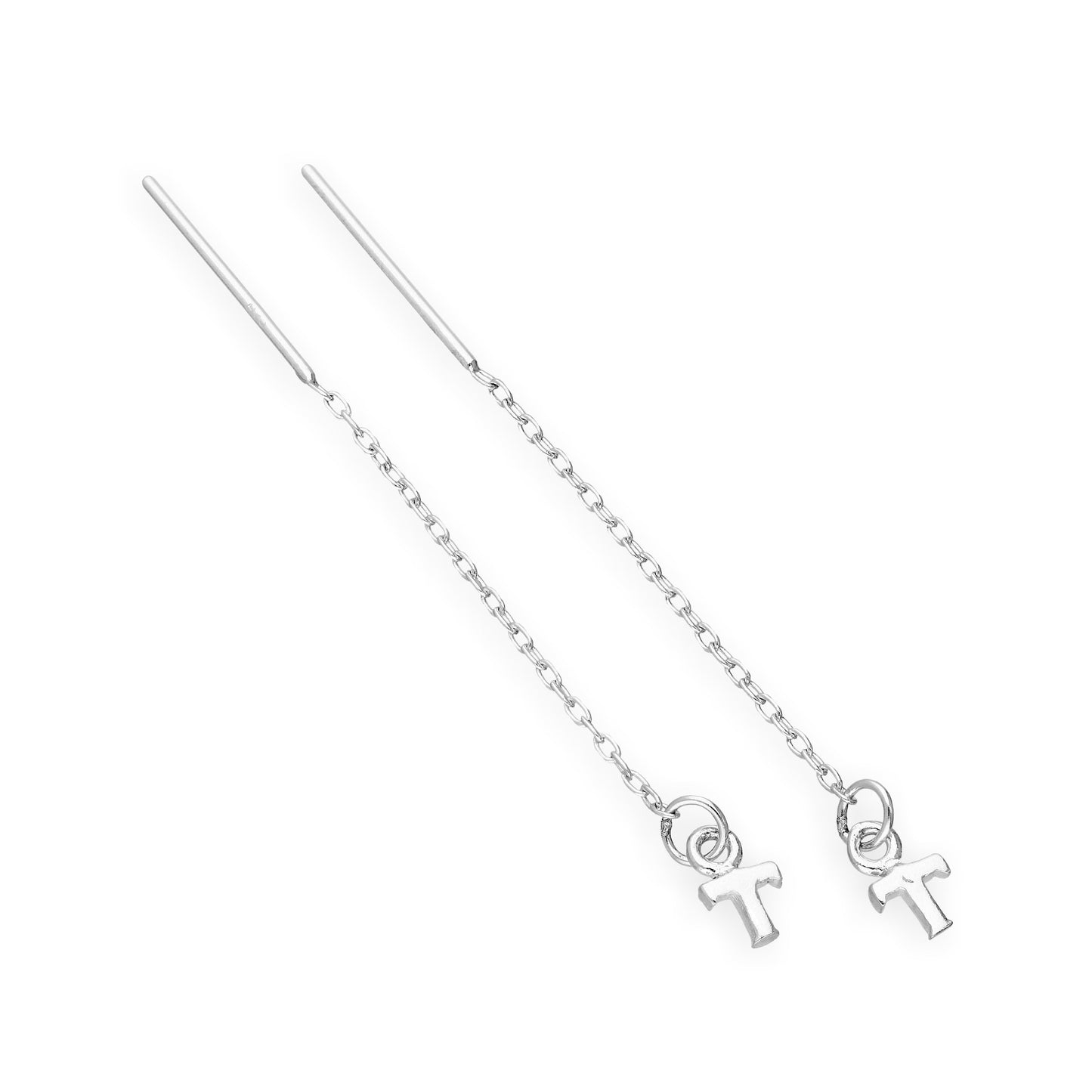 Sterling-Silber-Alphabet-Durchsteck-Ohrringe A – Z