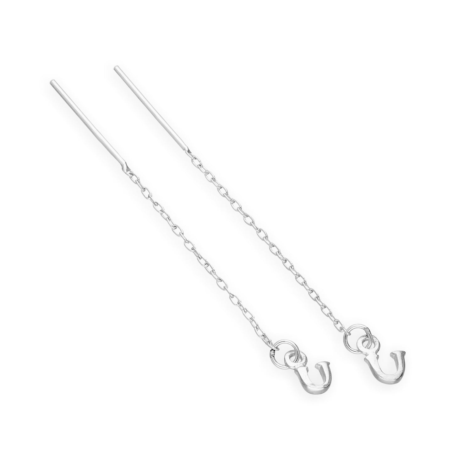 Sterling-Silber-Alphabet-Durchsteck-Ohrringe A – Z