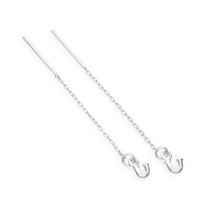 Sterling-Silber-Alphabet-Durchsteck-Ohrringe A – Z