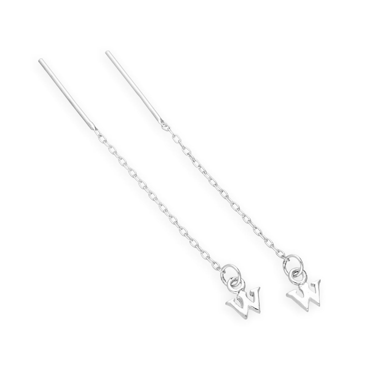 Sterlingsilber-Alphabet-Durchsteck-Ohrringe A – Z