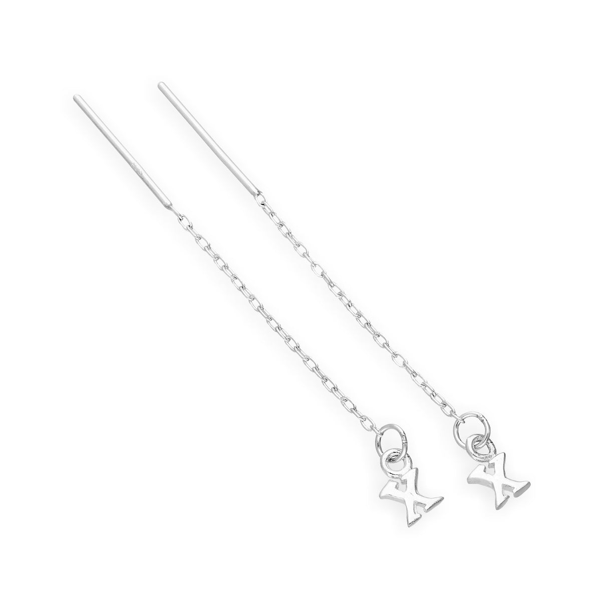Sterlingsilber-Alphabet-Durchsteck-Ohrringe A – Z