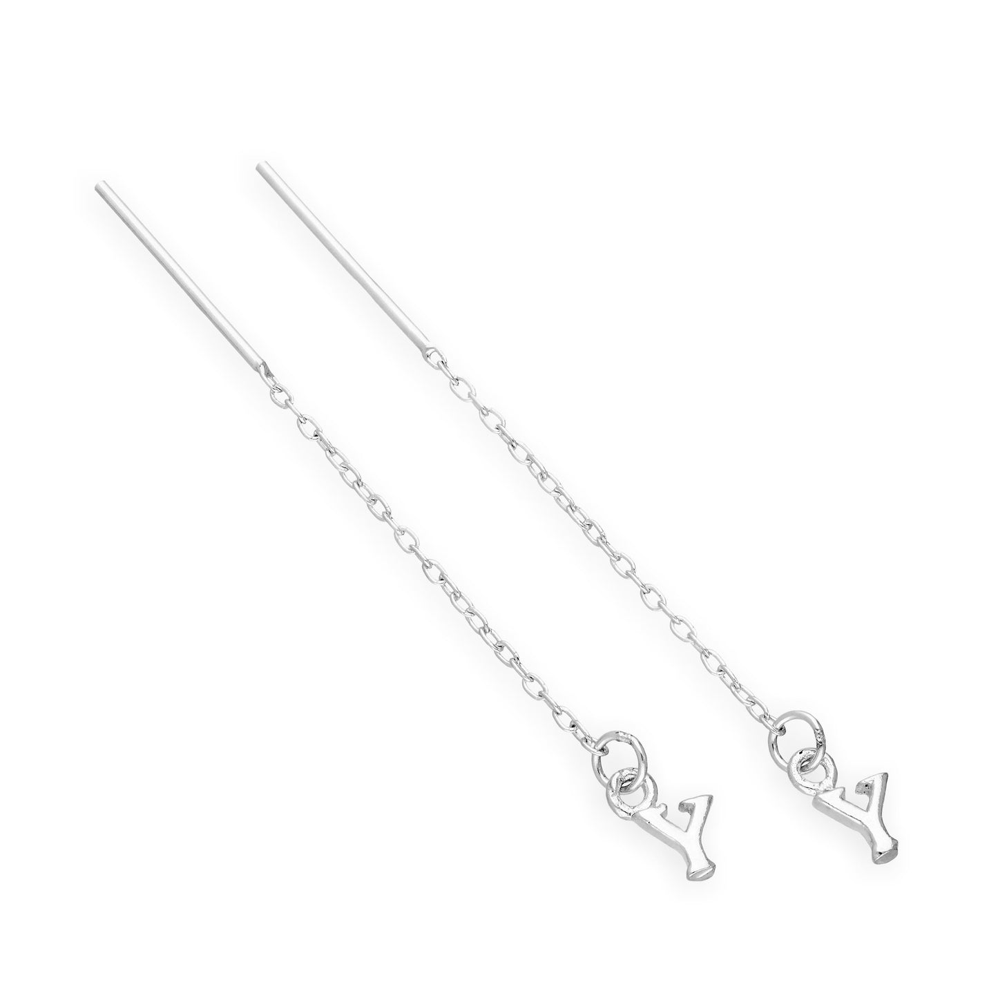 Sterling-Silber-Alphabet-Durchsteck-Ohrringe A – Z