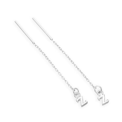 Sterling-Silber-Alphabet-Durchsteck-Ohrringe A – Z
