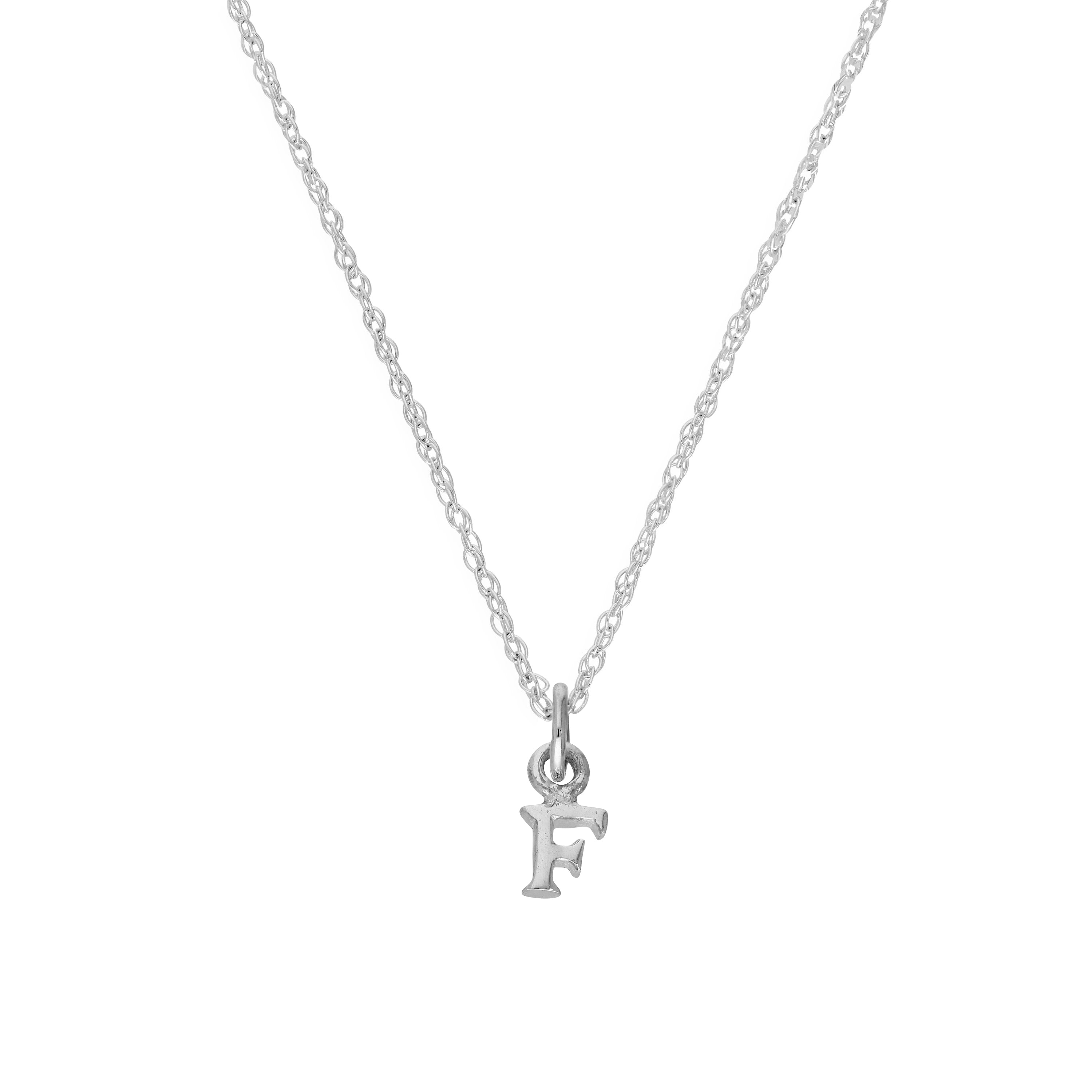 Kleine Halskette mit Anhänger aus Sterlingsilber in Form des Buchstabens F, 14–22 Zoll