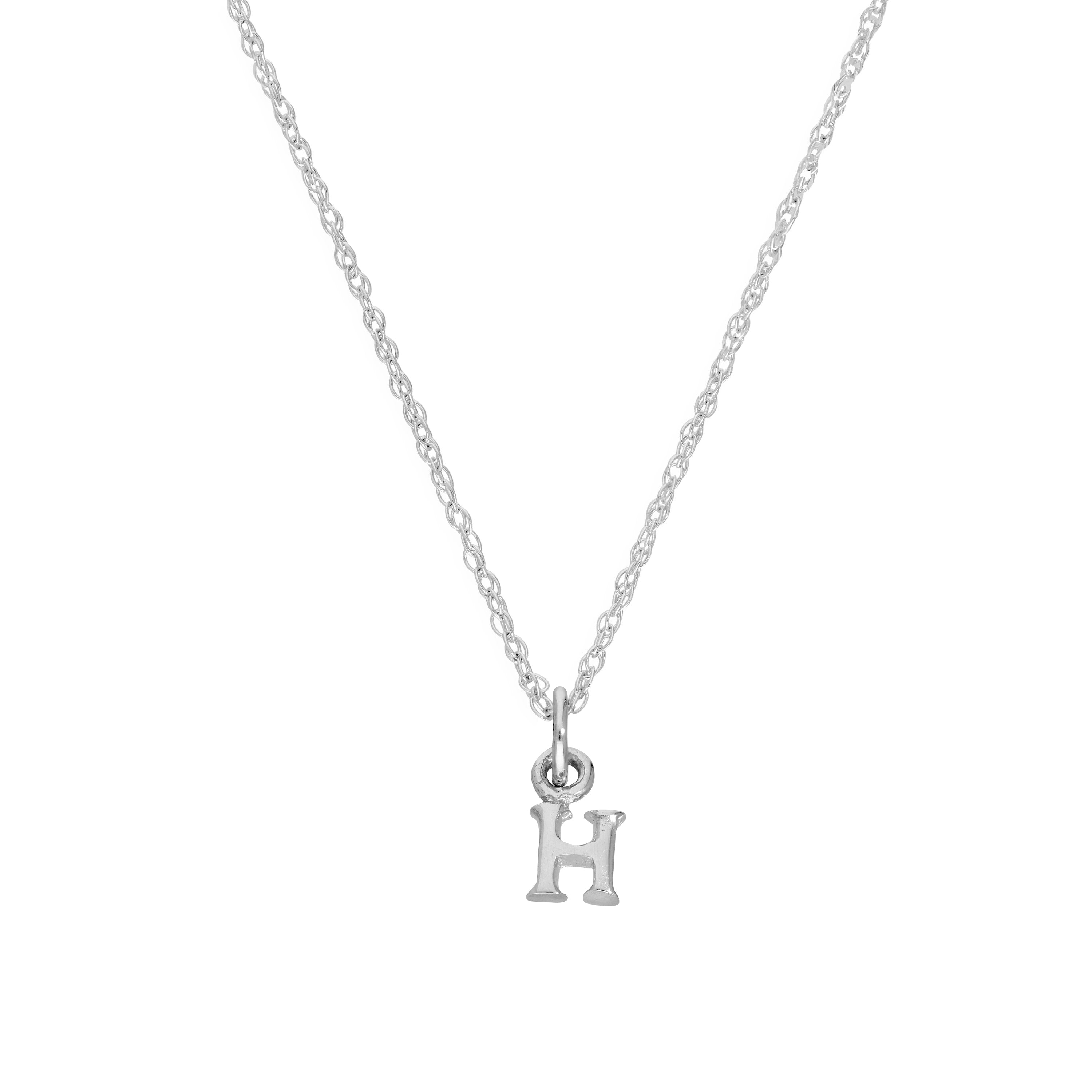 Kleine Halskette mit Anhänger aus Sterlingsilber in Form des Buchstabens H, 14–22 Zoll
