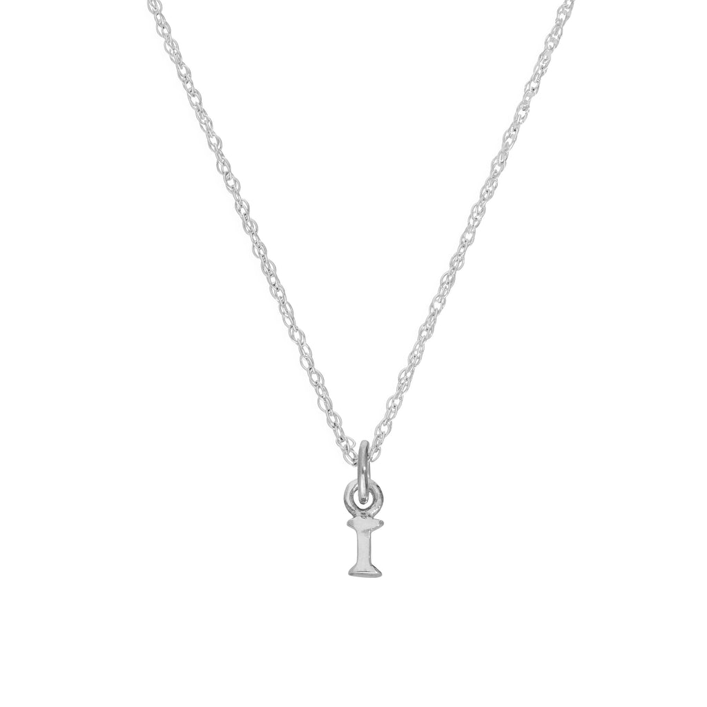 Kleine Halskette mit Anhänger aus Sterlingsilber in Form des Buchstabens I, 14–22 Zoll