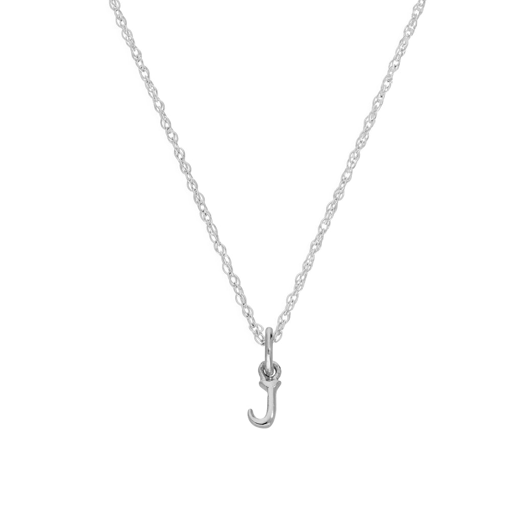 Kleine Halskette mit Anhänger aus Sterlingsilber in Form des Buchstabens J, 14–22 Zoll