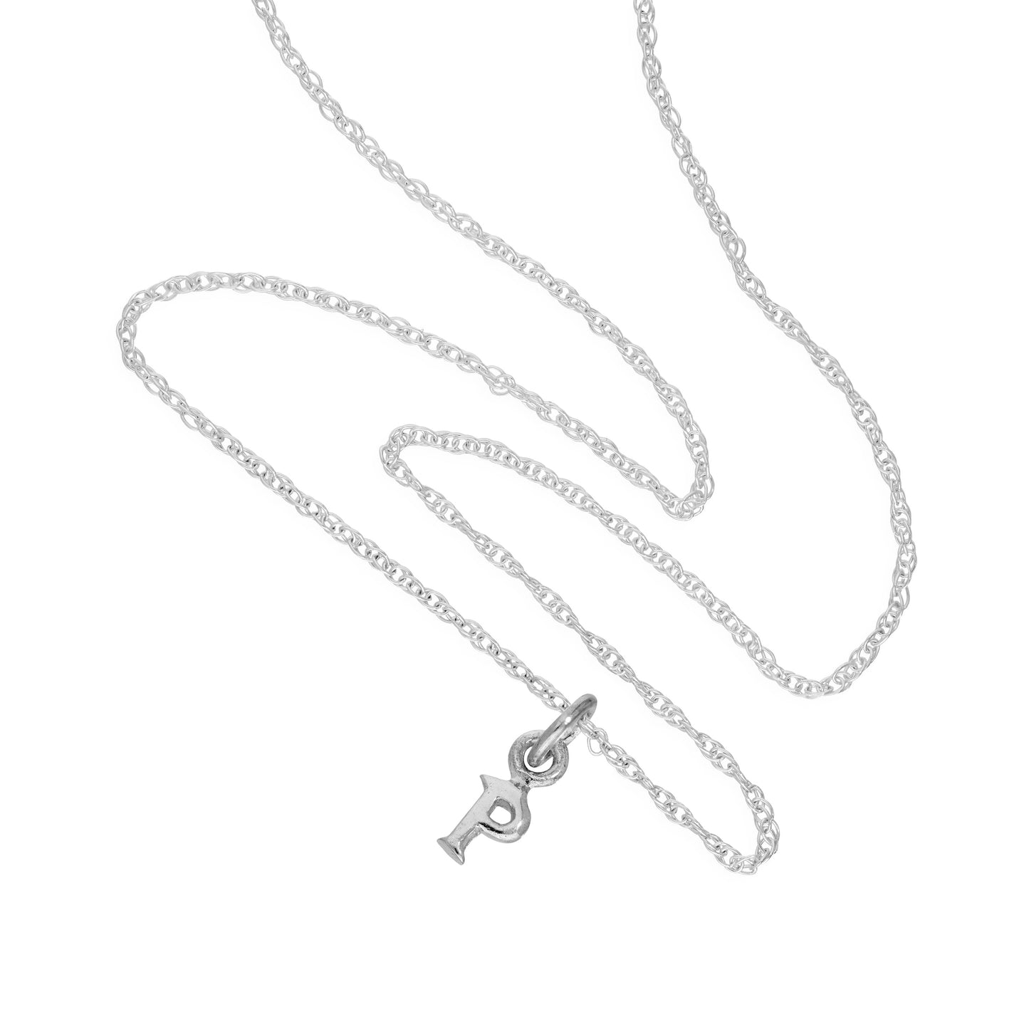 Kleine Halskette mit Anhänger aus Sterlingsilber in Form des Buchstabens P, 14–22 Zoll