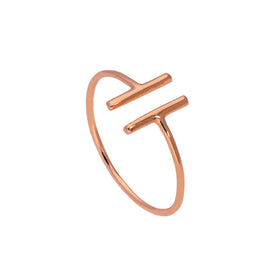 Roségold plattierter Sterlingsilber Bar Ring Größe J - W