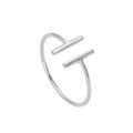 Sterlingsilber Bar Ring Größe J - W
