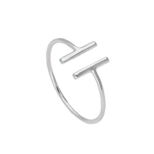 Sterling Silber Bar Ring Größe J - W