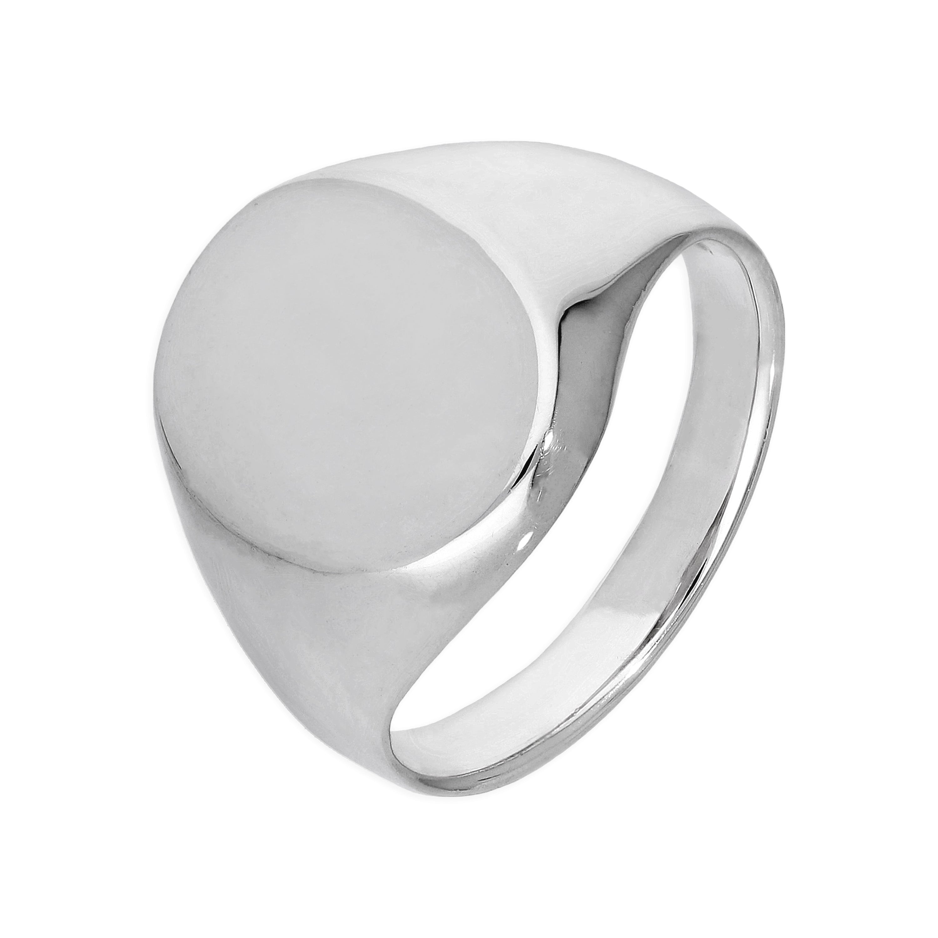 Sterlingsilber gravierbarer ovaler Unisex Siegelring Größe J - Z+5
