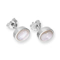 Sterlingsilber & Perlmutt Rund Ohrstecker