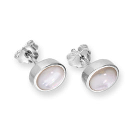 Sterlingsilber & Perlmutt Rund Ohrstecker