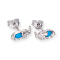 Sterlingsilber & Blau Türkis Elefant Ohrstecker