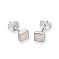 Sterlingsilber & Perlmutt Quadrat Ohrstecker