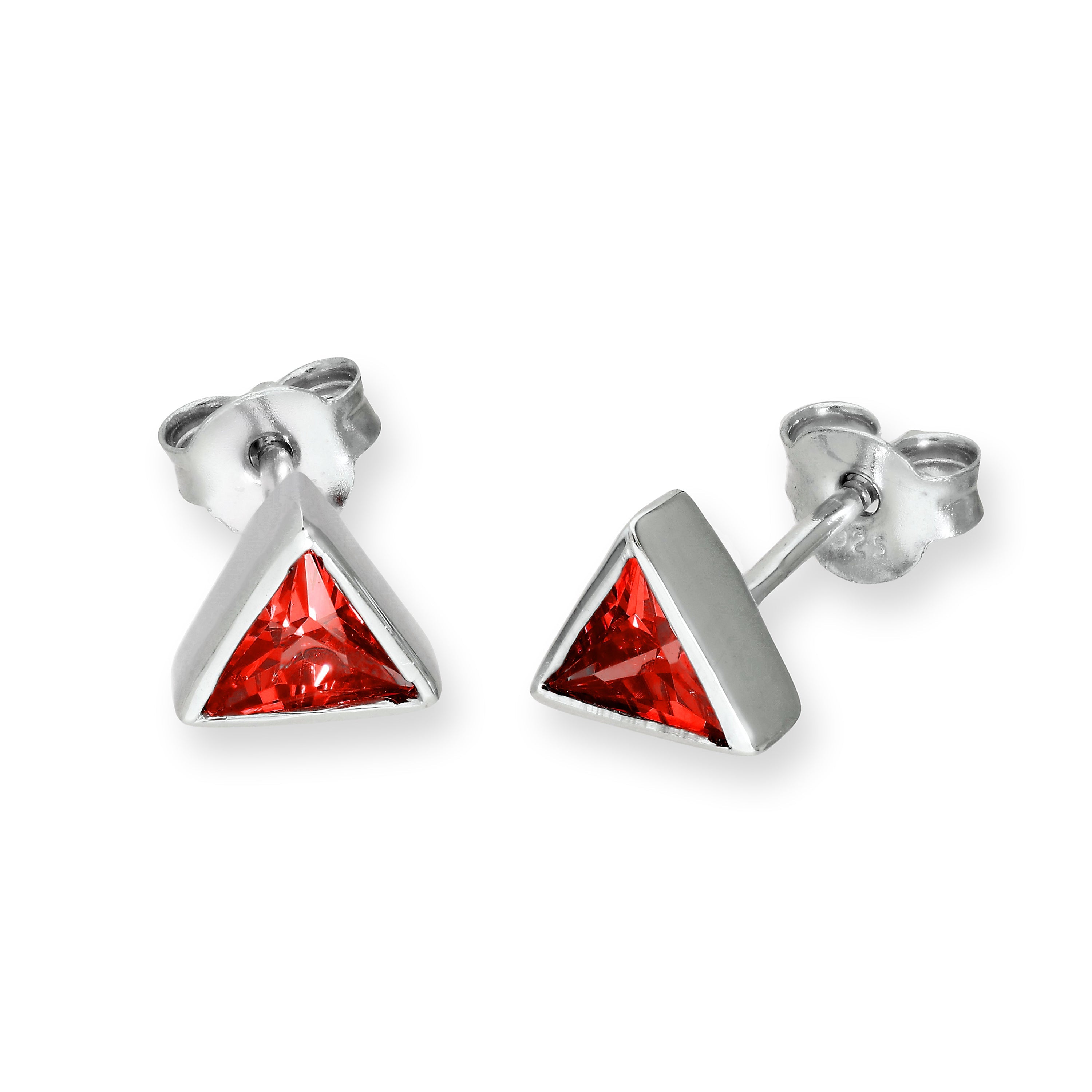 Sterlingsilber & CZ Kristall Dreieck Geburtsstein Ohrstecker