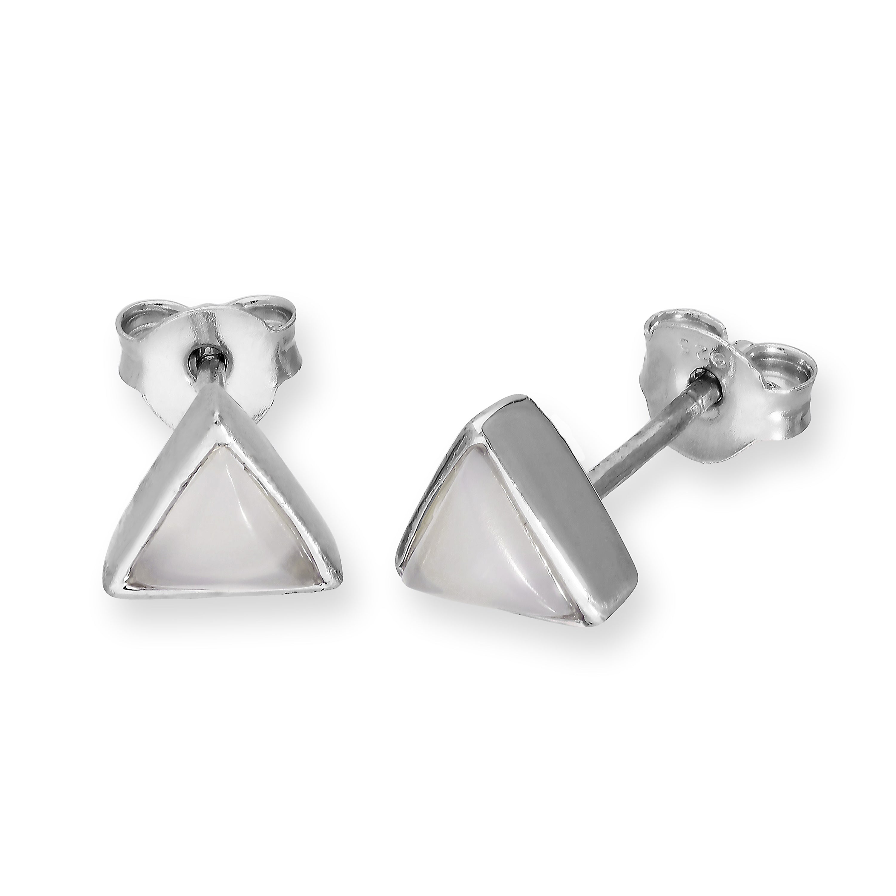 Sterlingsilber & CZ Kristall Dreieck Geburtsstein Ohrstecker