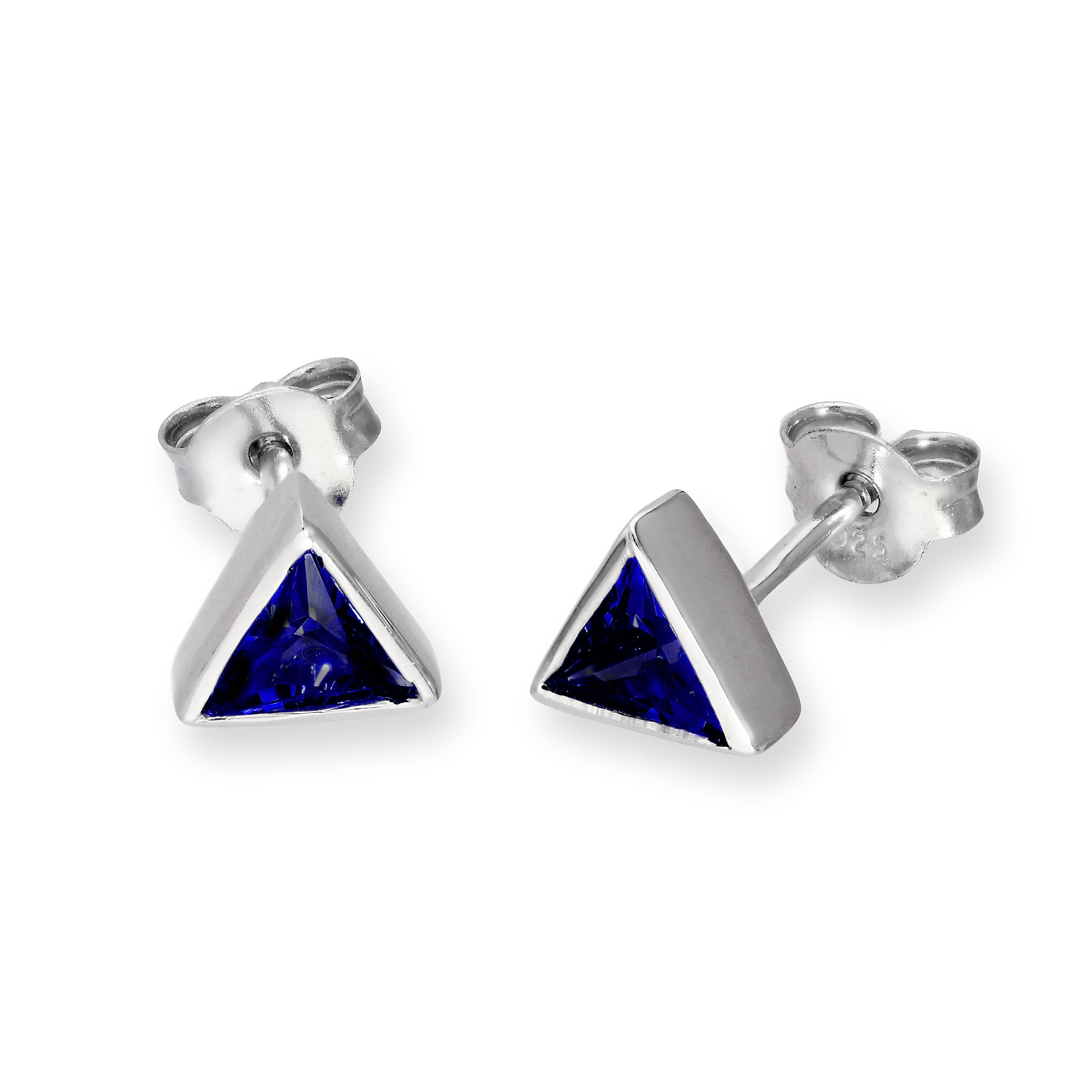 Sterlingsilber & CZ Kristall Dreieck Geburtsstein Ohrstecker