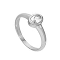 Ring aus Sterlingsilber mit klarem CZ-Kristall in Ovalform, Geburtsstein für den Monat April, Größen J–U