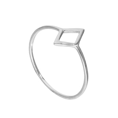 Offener Ring aus Sterlingsilber in Diamantform in den Größen J–V