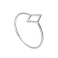 Offener Ring aus Sterlingsilber in Diamantform in den Größen J–V