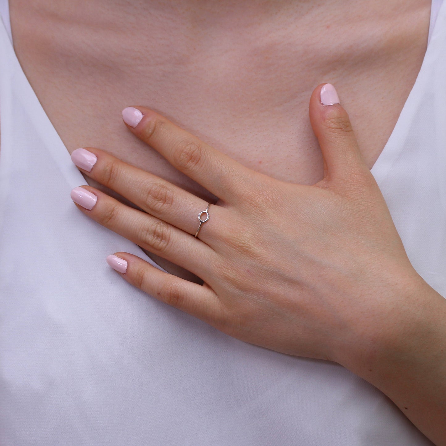 Sterling Silber offener ovaler Ring Größen J - V