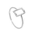 Sterlingsilber offener rechteckiger Ring Größen J - V