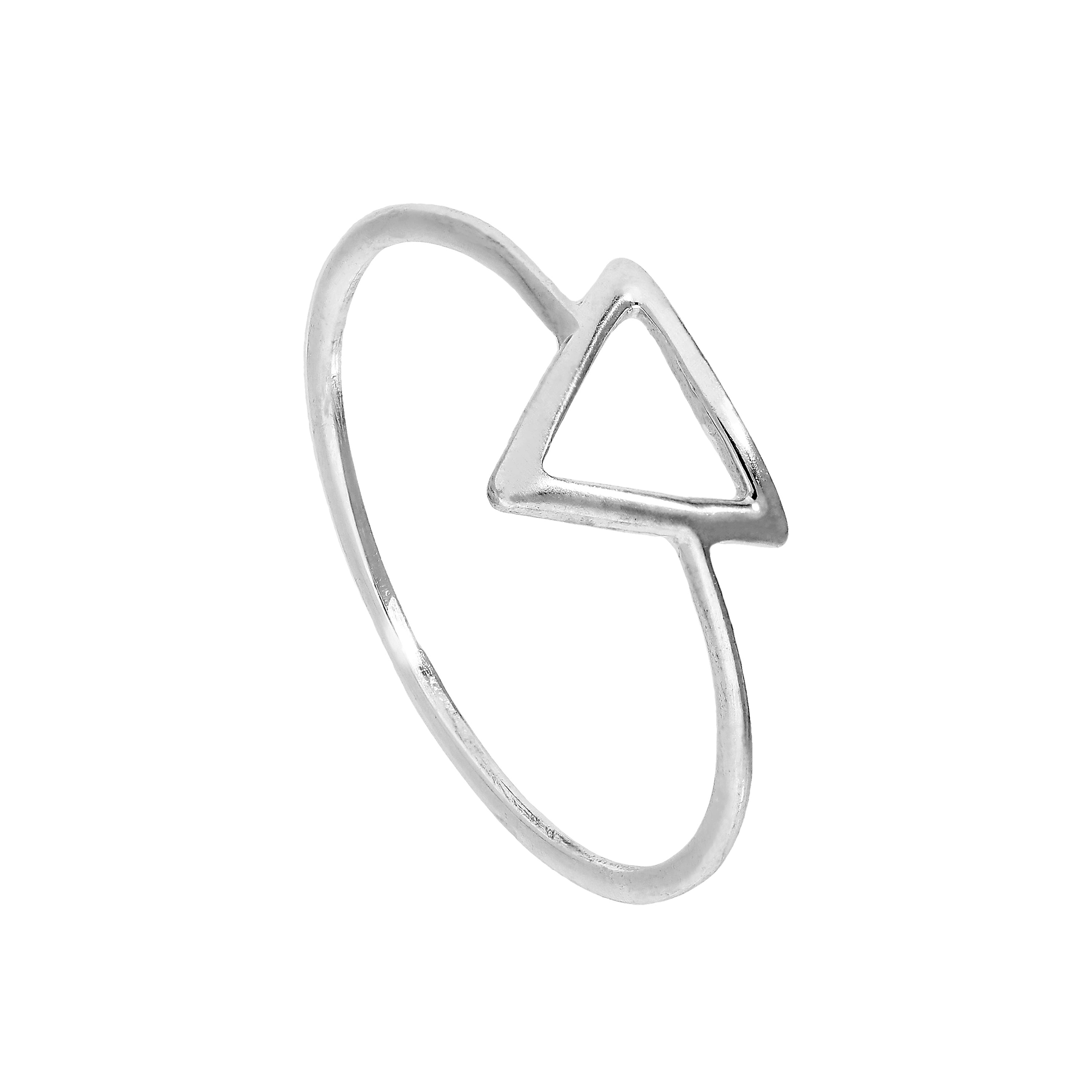 Sterlingsilber offener dreieckiger Ring Größen J - V