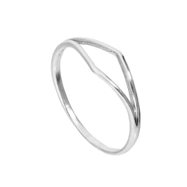 Sterlingsilber großer offener diamantförmiger Ring Größen J - V