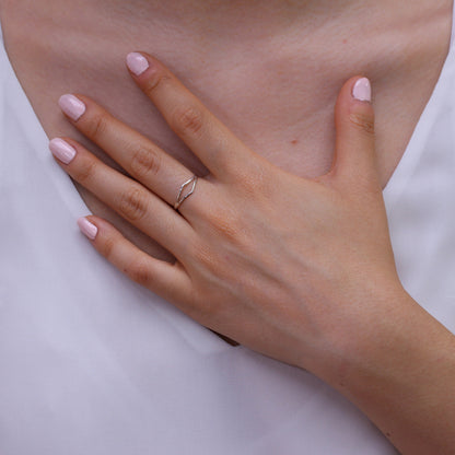 Sterling Silber großer offener diamantförmiger Ring Größen J - V