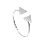 Sterlingsilber verstellbarer Doppel-Dreieck-Stacking-Ring Größen J - V