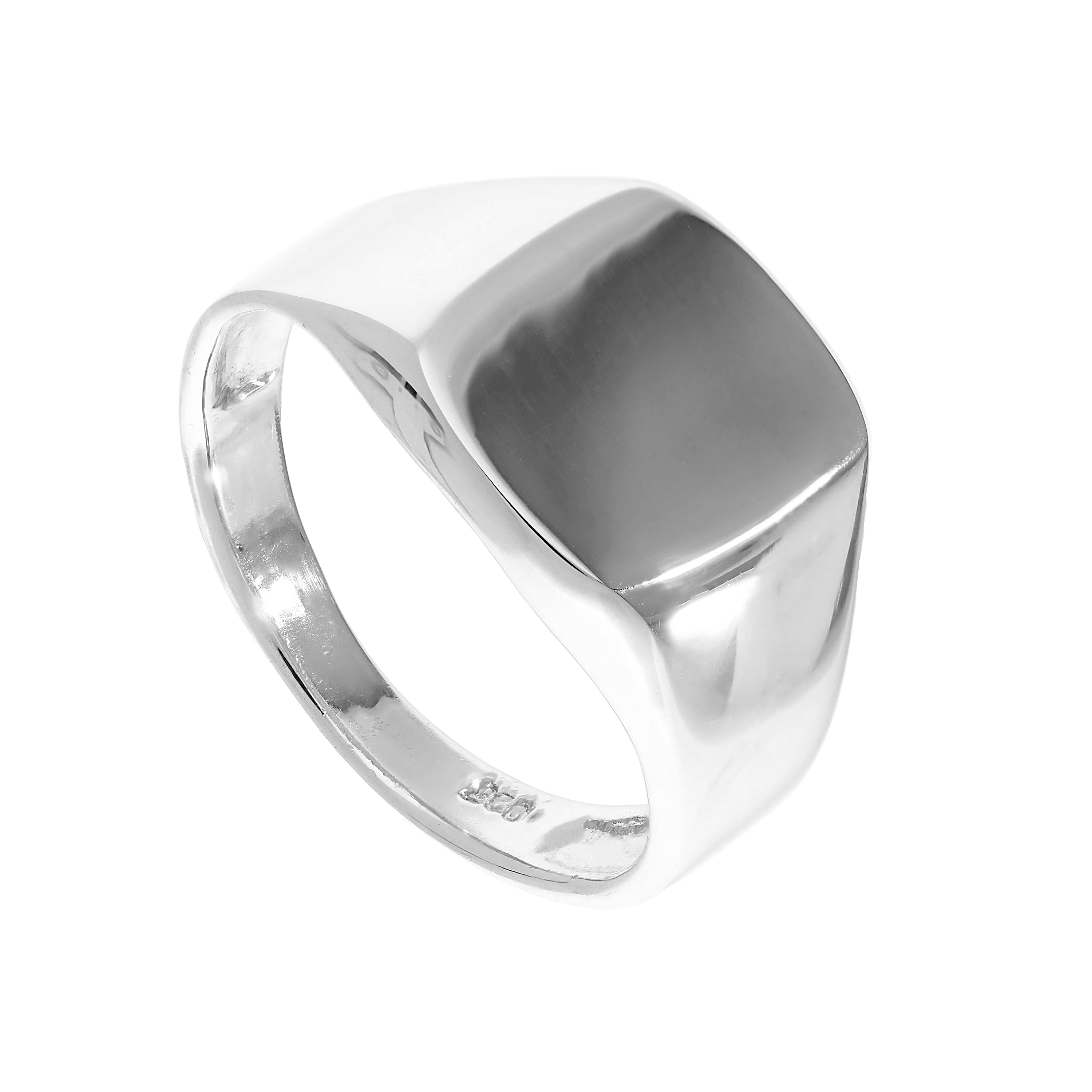 Sterlingsilber gravierbarer Herren-Siegelring Größen M - Z+1