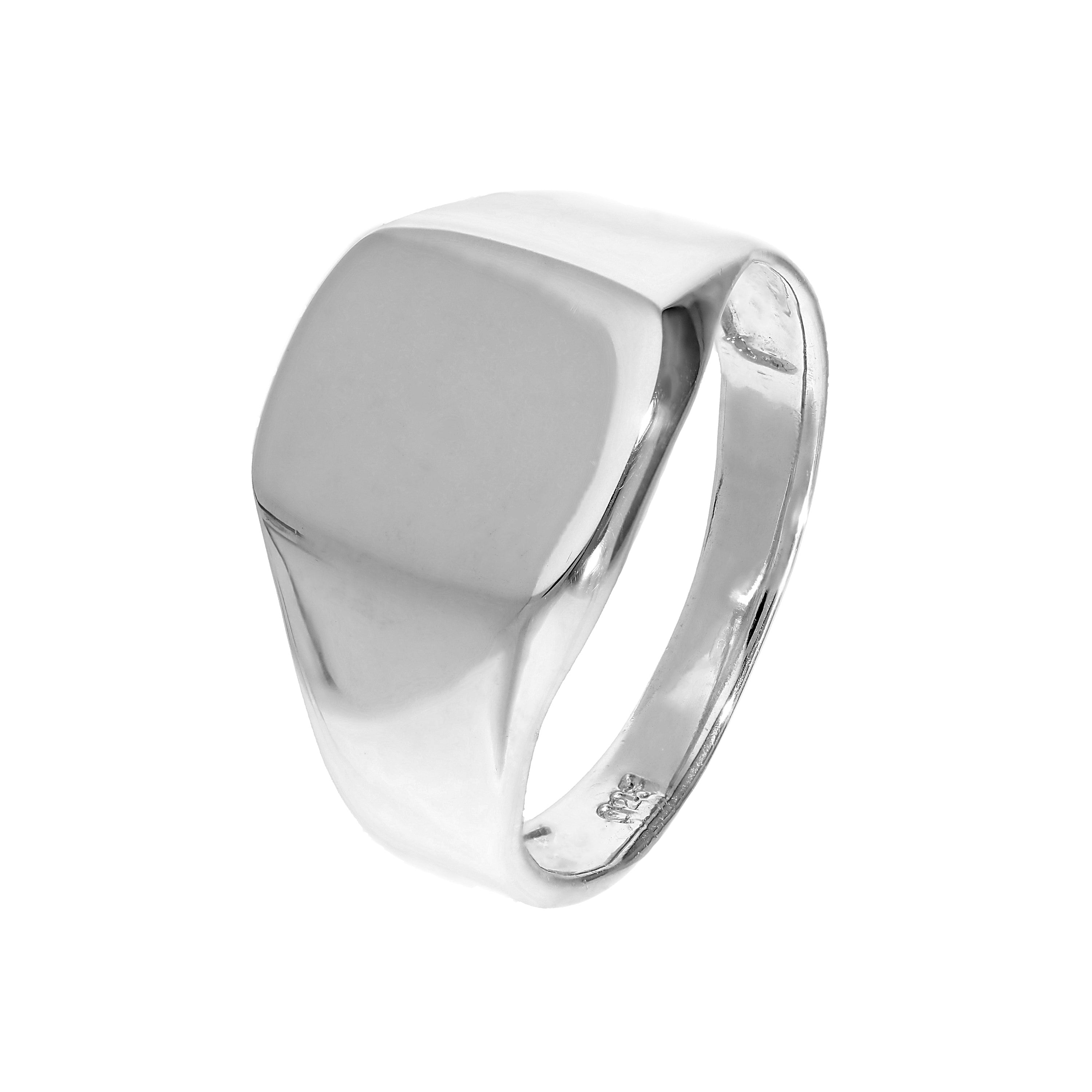 Sterlingsilber gravierbarer Herren-Siegelring Größen M - Z+1