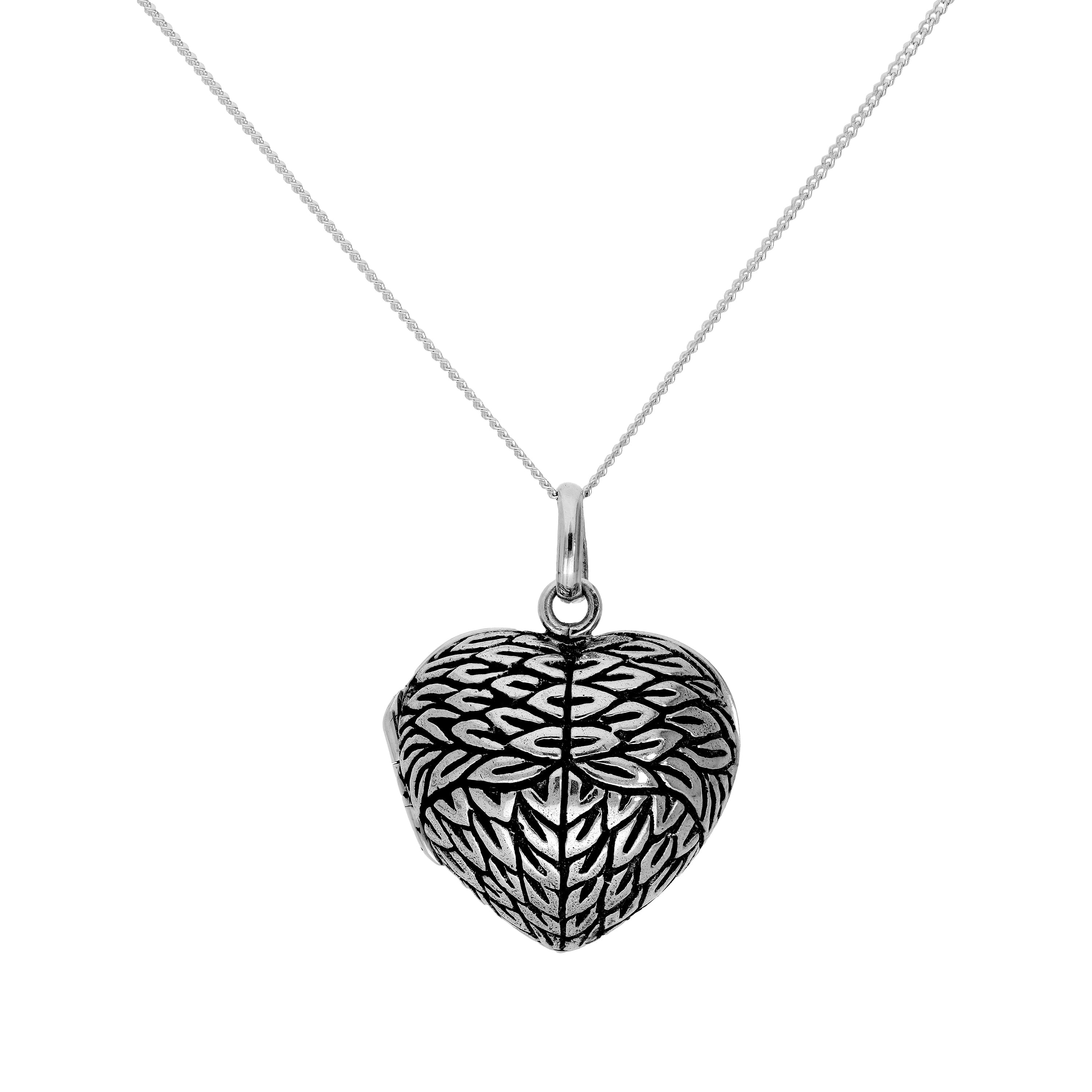 Sterlingsilber gravierbarer Engel Flügel Herz Medaillon an Kette 16 - 22 Zoll