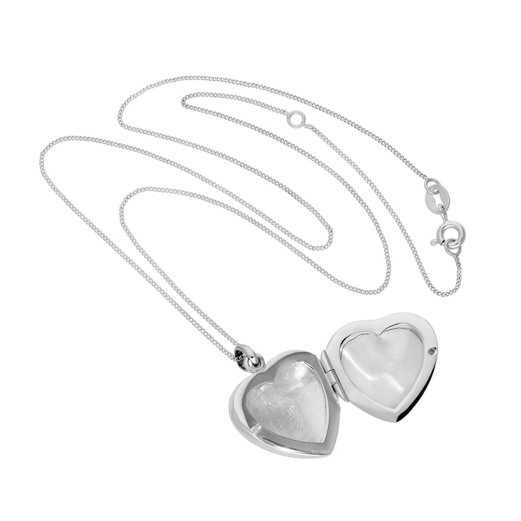 Sterlingsilber & Eingefärbt Rosa Perlmutt Gravierbar Herz Medaillon 16 – 56 cm