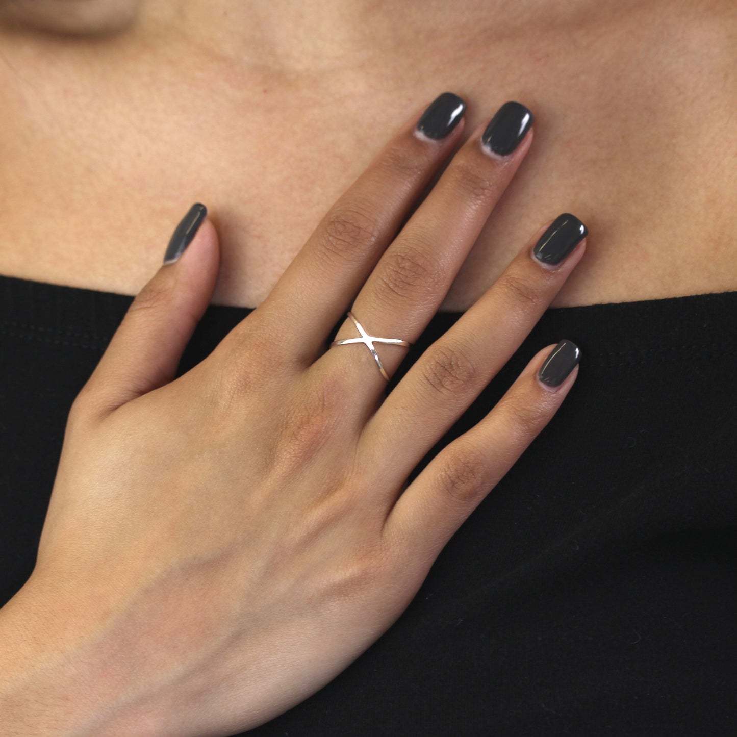 Sterling Silber Kreuzring Größen K - X