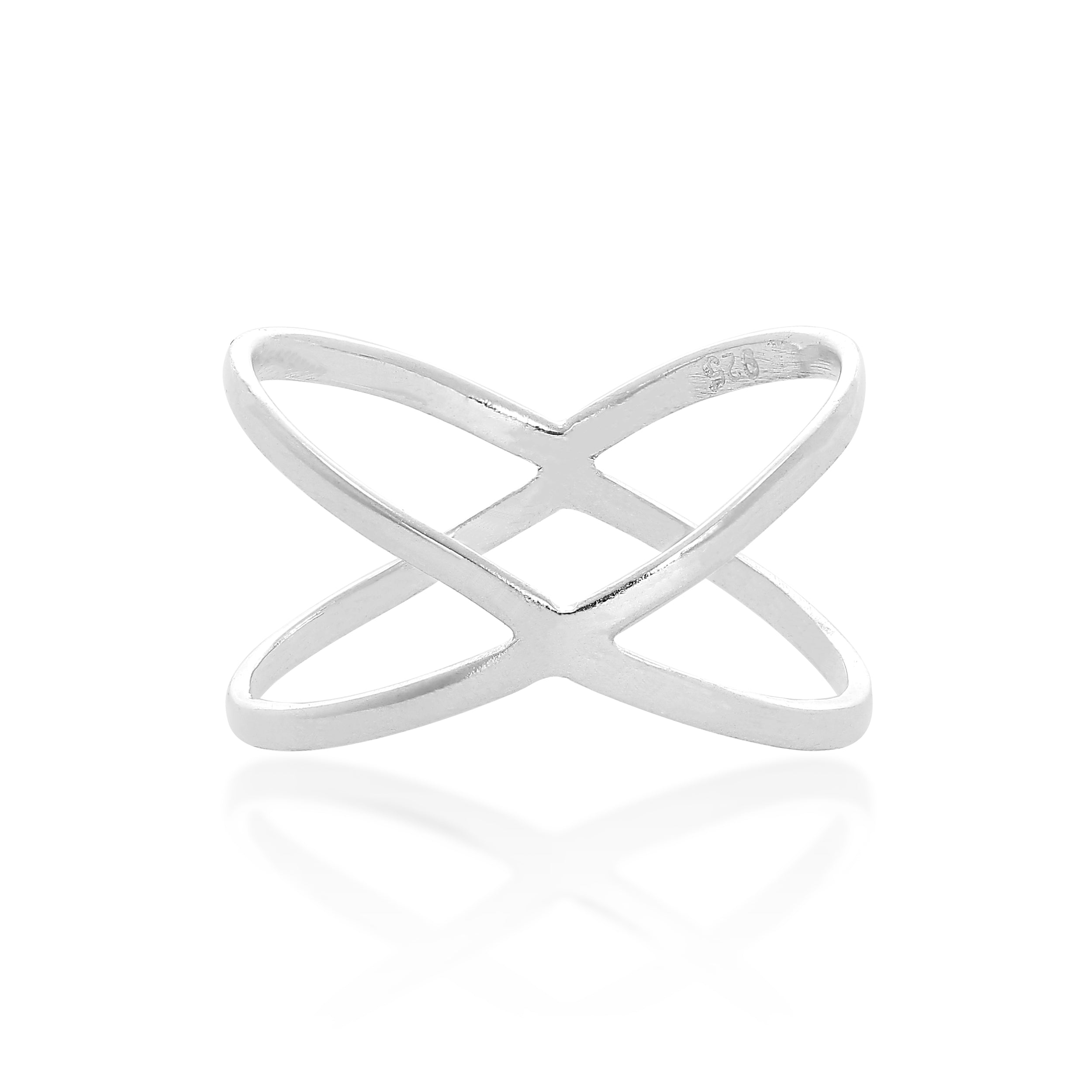 Sterlingsilber Kreuzring Größen K - X