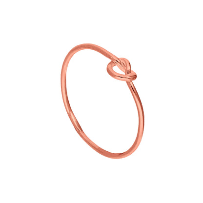 Roségoldbeschichtetes Sterlingsilber Herz-Knoten-Ring Größen I – U