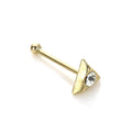 9 Karat Gelbgold Klar CZ Dreieck Nasenstecker
