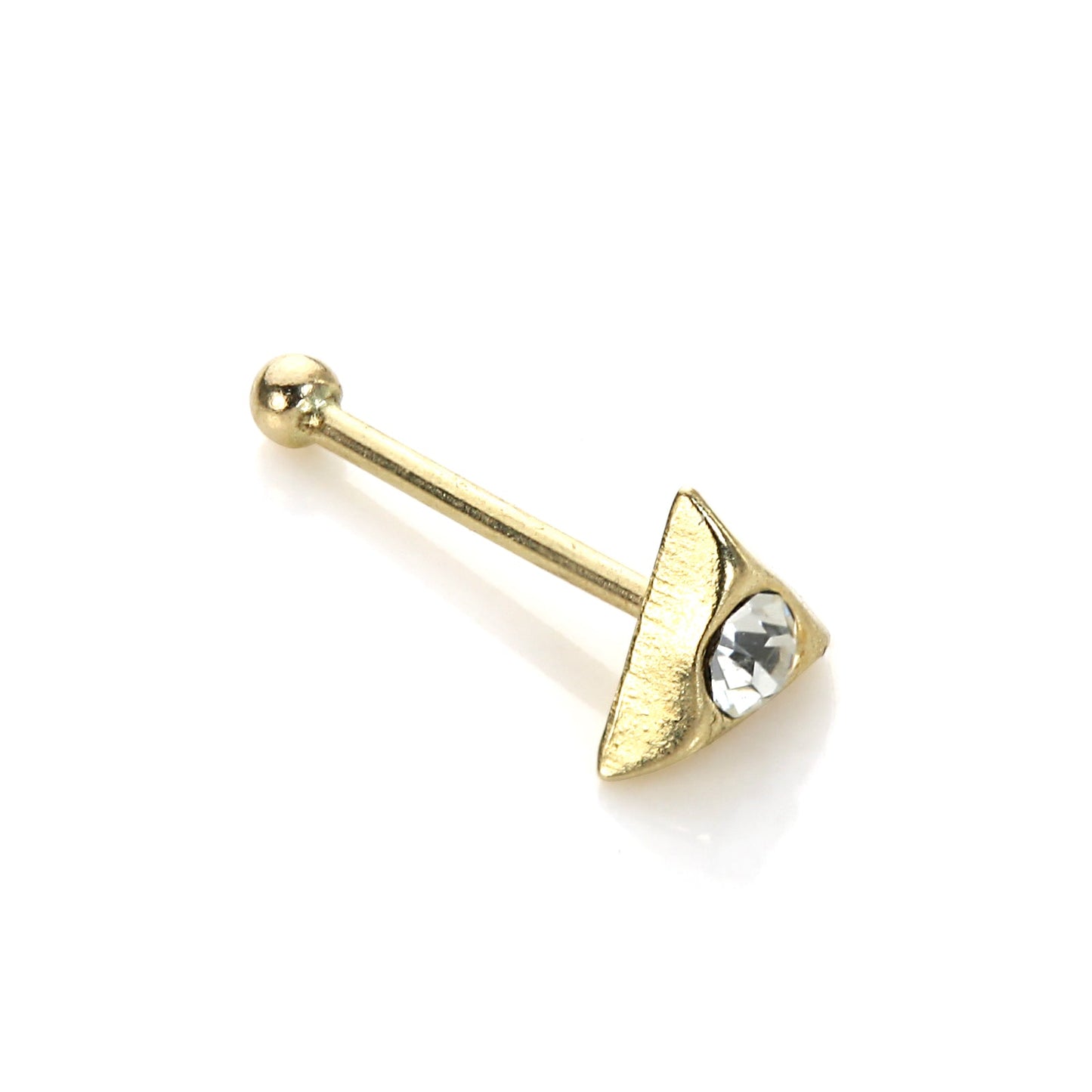 9 Karat Gelbgold Klar CZ Dreieck Nasenstecker