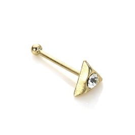 9 Karat Gelbgold Klar CZ Dreieck Nasenstecker