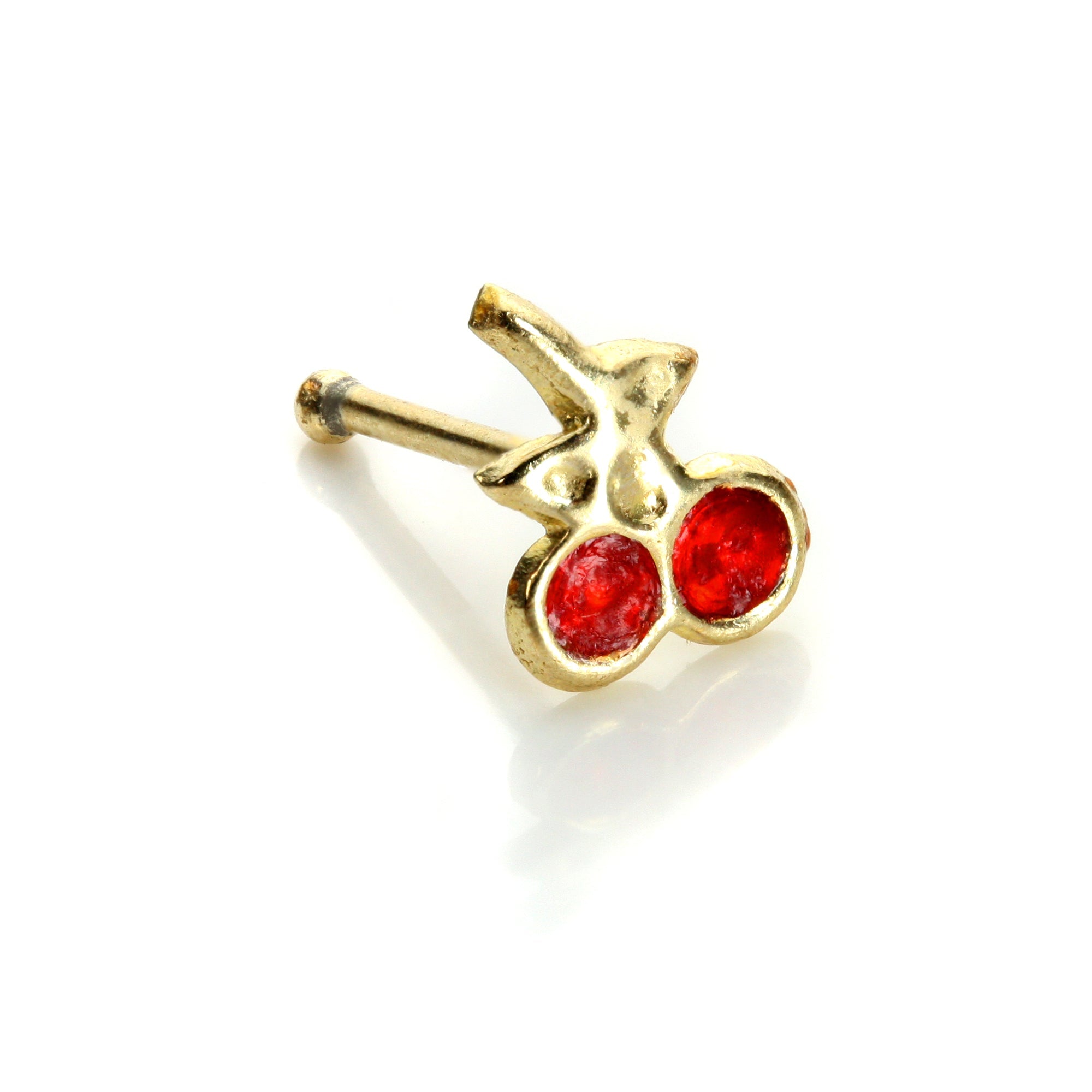 9 Karat Gelbgold Kirschen Nasenstecker