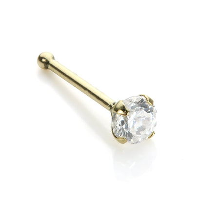 Nasenpiercing aus 9 Karat Gelbgold mit Zirkonia