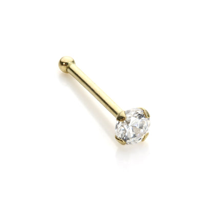 Nasenpiercing aus 9 Karat Gelbgold mit Zirkonia