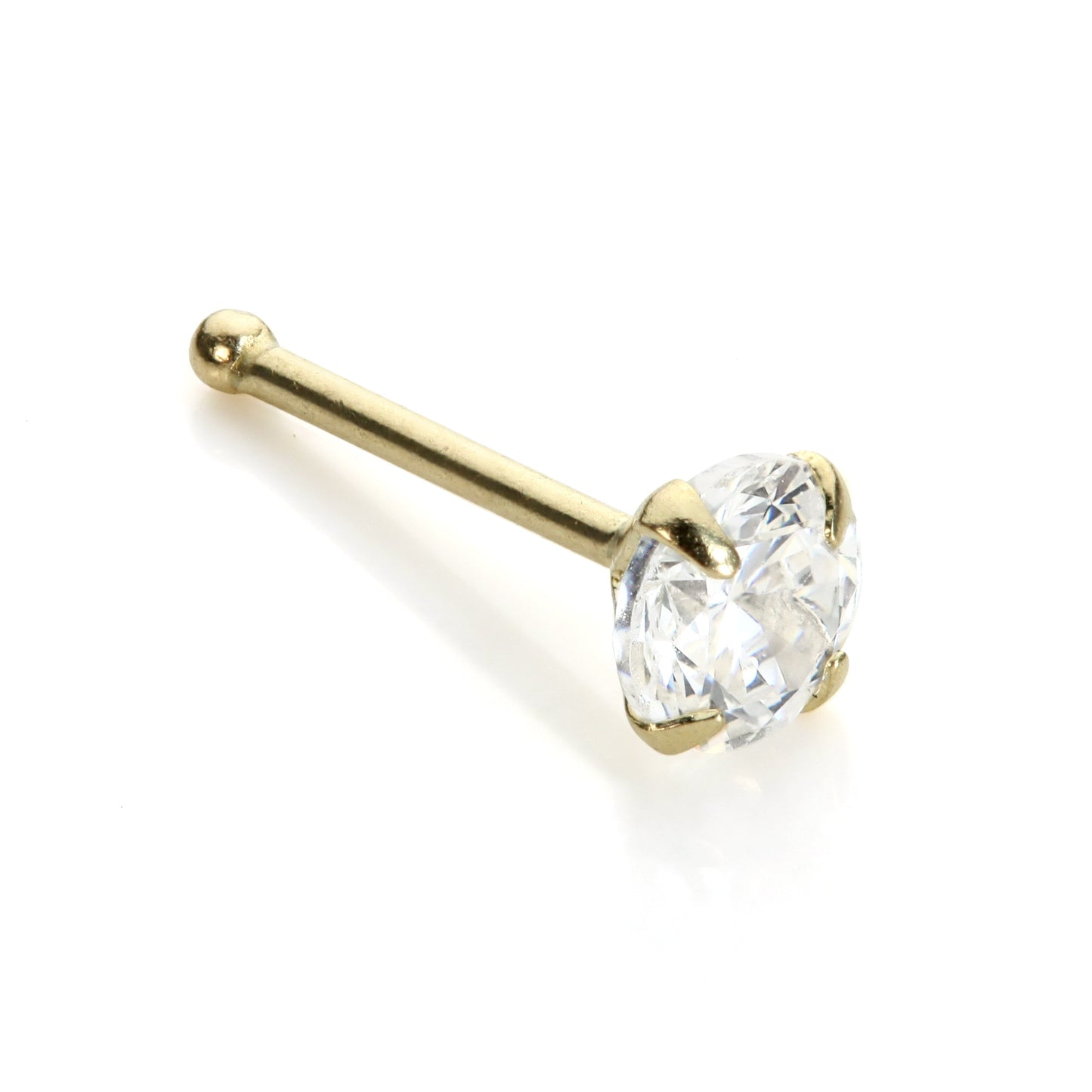 Nasenpiercing aus 9 Karat Gelbgold mit Zirkonia