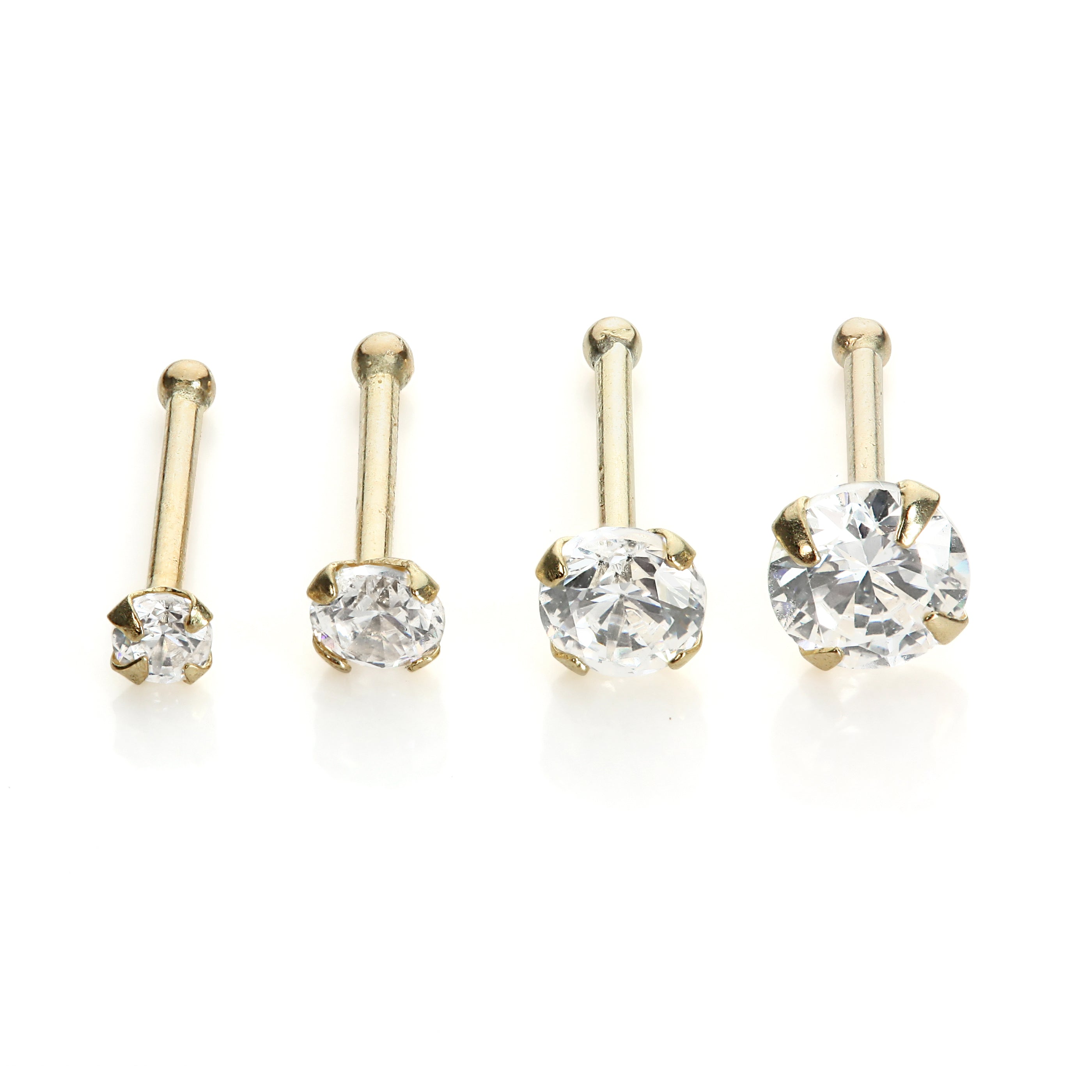 Nasenpiercing aus 9 Karat Gelbgold mit Zirkonia