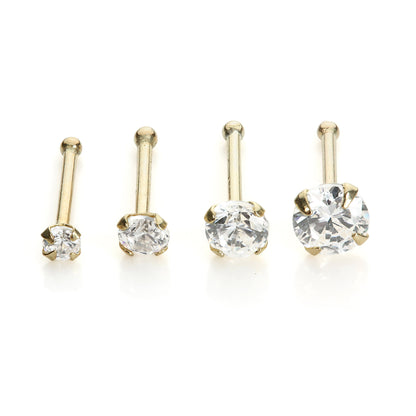 Nasenpiercing aus 9 Karat Gelbgold mit Zirkonia
