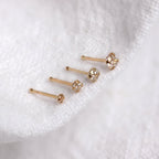 Nasenpiercing aus 9 Karat Gelbgold mit Zirkonia